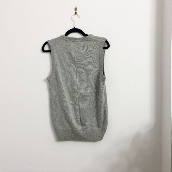 H&M Grey 100% Cotton Men's Sleeveless Sweater Vest - Sz Small - Picture 7 of 13